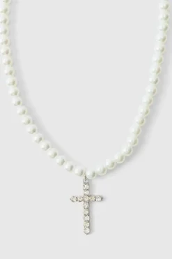 Pearl Necklace with Cross