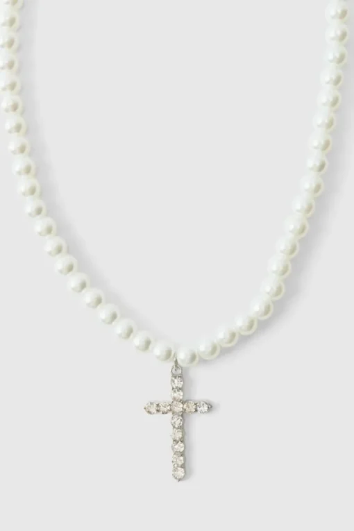 Pearl Necklace with Cross