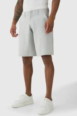 Pinstripe Woven Jort With Boxer Double Waistband