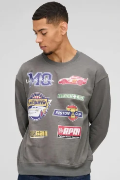 Pixar Cars Varsity License Print Sweatshirt