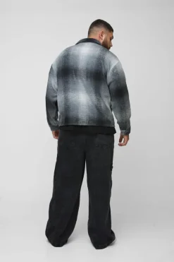 Plus Acid Wash Parachute Fit Elasticated Waist Carpenter Trousers