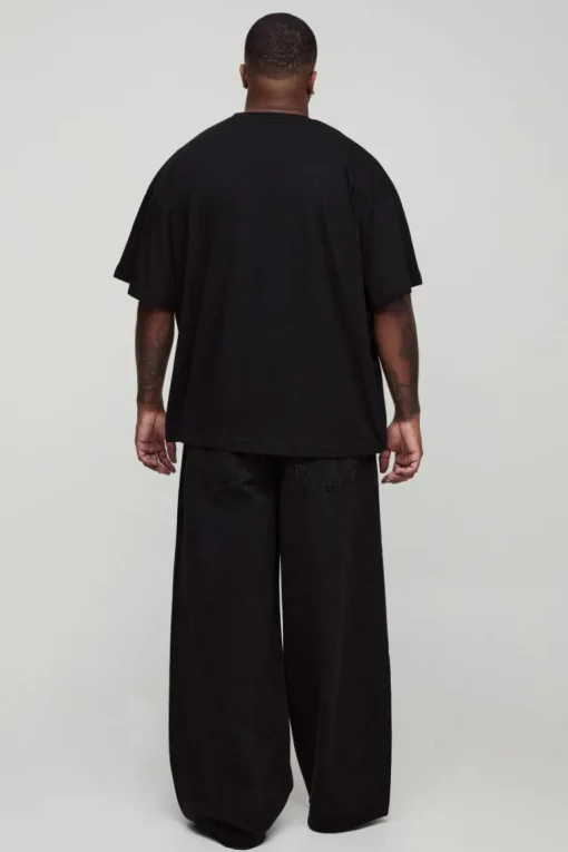 Plus Baggy Moto Panel Jeans