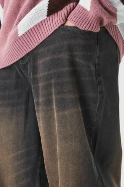 Plus Baggy Rigid Washed Jeans