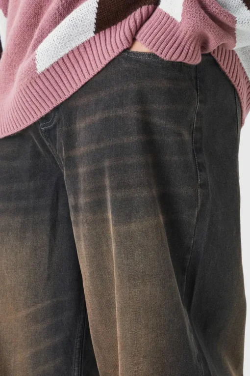 Plus Baggy Rigid Washed Jeans