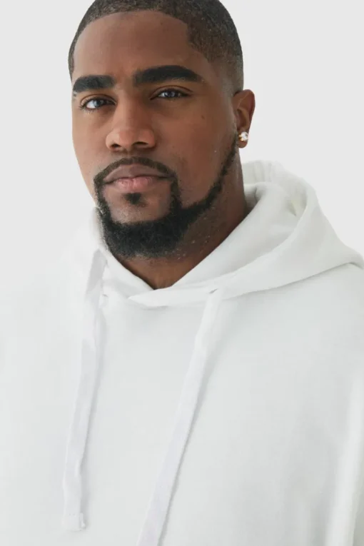 Plus Basic Hoodie In White