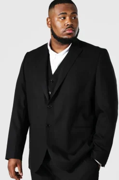 Plus Black Slim Single Breasted Suit
