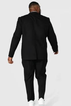 Plus Black Slim Single Breasted Suit