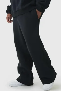 Plus Brushed Back Embroidered Straight Fit Joggers