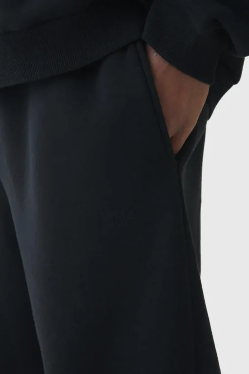 Plus Brushed Back Embroidered Straight Fit Joggers