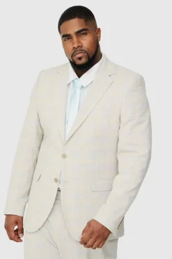 Plus Checked Skinny Fit Blazer