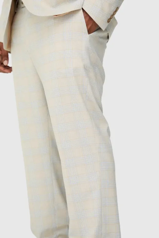 Plus Checked Skinny Fit Trousers