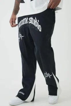Plus Crotch Applique Gusset Detail Flared Jeans