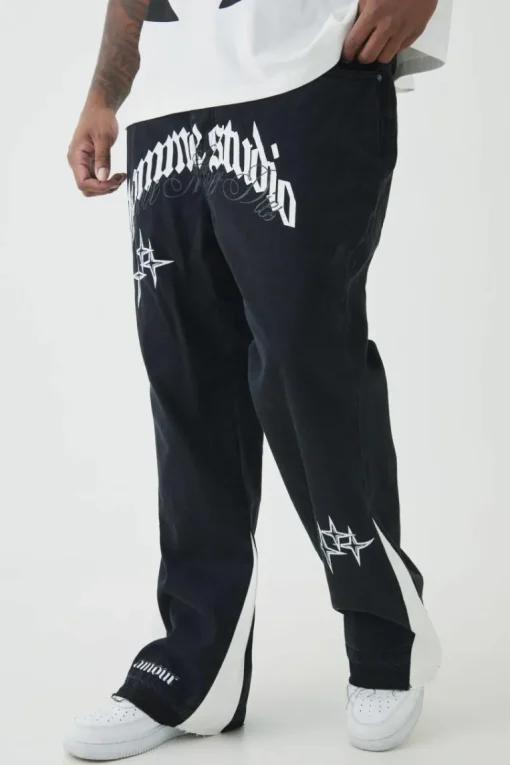 Plus Crotch Applique Gusset Detail Flared Jeans