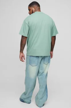Plus Crotch Embroidered Distressed Gusset Flared Jeans