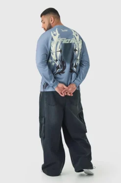Plus Denim Cargo Parachute Jeans