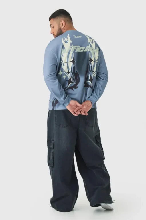Plus Denim Cargo Parachute Jeans