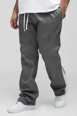Plus Drawcord Waist Stacked Flared Gusset Trousers