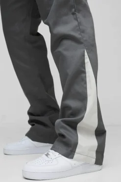 Plus Drawcord Waist Stacked Flared Gusset Trousers