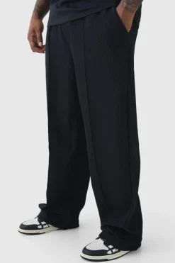Plus Elastic Waist Relaxed Fit Pleated Trouser