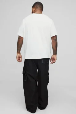 Plus Elasticated Relaxed Fit Ripstop Cargo Trouser