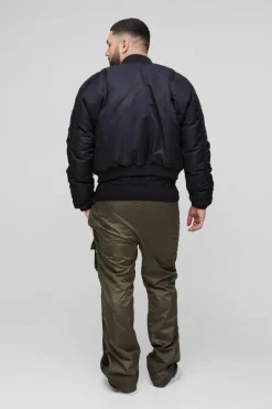 Plus Elasticated Waist Slim Flare Stacked Cargo Trousers
