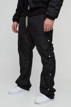 Plus Elasticated Waist Slim Flare Stacked Cargo Trousers