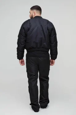 Plus Elasticated Waist Slim Flare Stacked Cargo Trousers