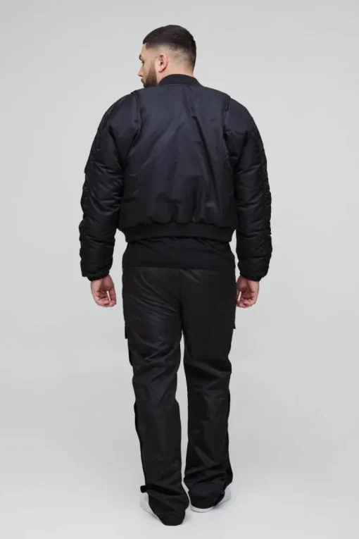 Plus Elasticated Waist Slim Flare Stacked Cargo Trousers
