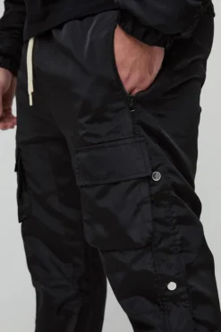 Plus Elasticated Waist Slim Flare Stacked Cargo Trousers