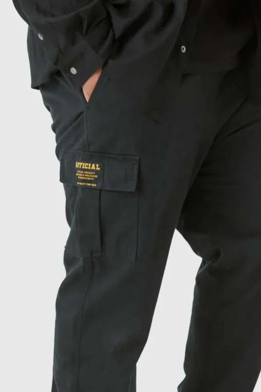 Plus Elasticated Waist Twill Slim Fit Cargo Tab Trouser