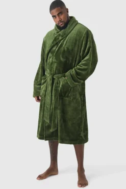 Plus Fluffy Dressing Gown In Forest