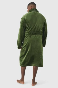 Plus Fluffy Dressing Gown In Forest