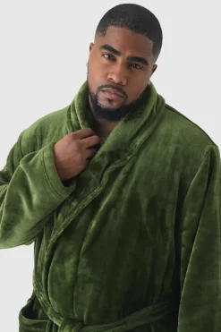 Plus Fluffy Dressing Gown In Forest