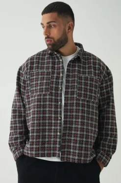 Plus Heavy Weight Boucle Overshirt
