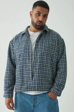 Plus Heavy Weight Boucle Overshirt