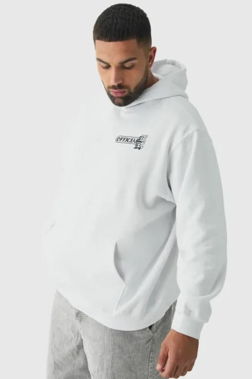 Plus Homme Dragon Graphic Oversized Hoodie
