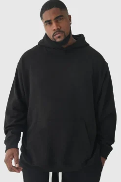 Plus Homme Spliced Floral Graphic Oversized Hoodie