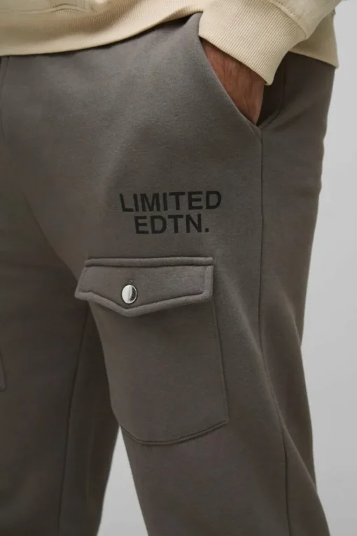 Plus Limited Slim Flare Cargo Gusset Jogger