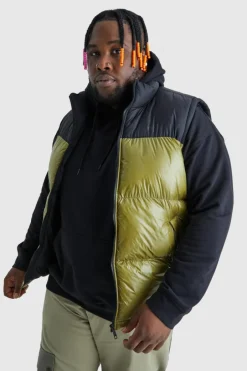 Plus Man High Shine Colour Block Gilet