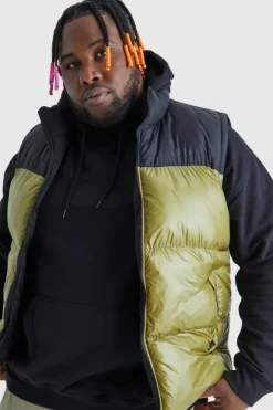 Plus Man High Shine Colour Block Gilet