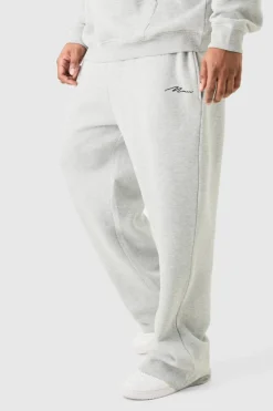 Plus Man Signature Relaxed Fit Jogger In Grey Marl