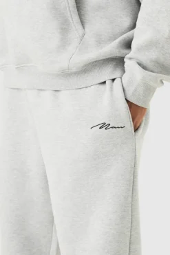 Plus Man Signature Relaxed Fit Jogger In Grey Marl