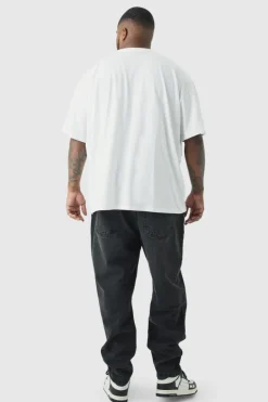 Plus Mono Abstract Floral Printed T-shirt In White