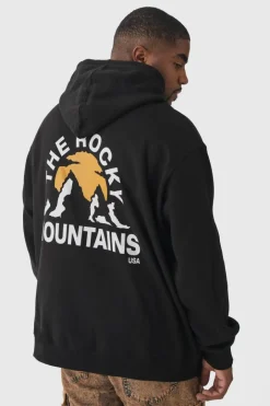 Plus Mountains Graphic Oversized Hoodie