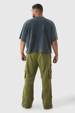 Plus Multi Split Hem Relaxed Fit Cargo Trousers