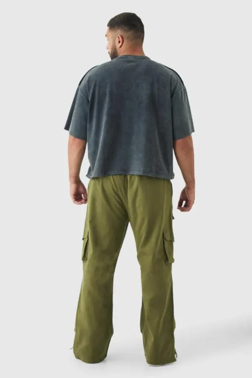 Plus Multi Split Hem Relaxed Fit Cargo Trousers