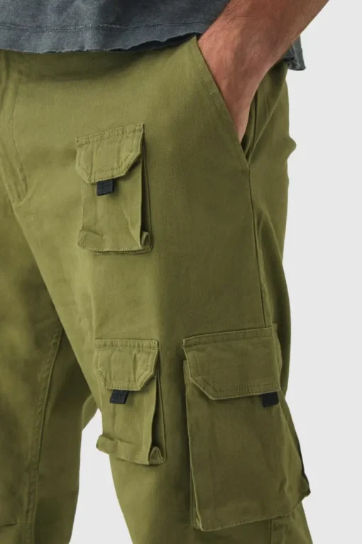 Plus Multi Split Hem Relaxed Fit Cargo Trousers