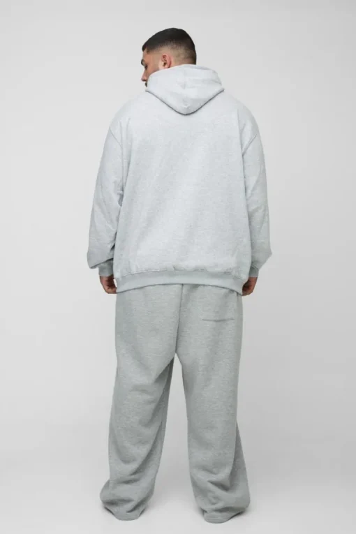 Plus New York Print Oversized Hoodie in Grey