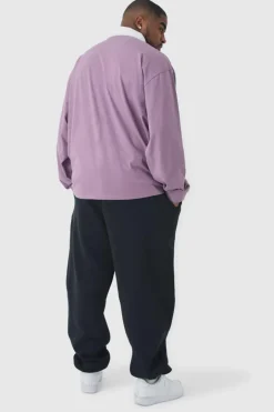 Plus Oversized Applique Rugby Polo