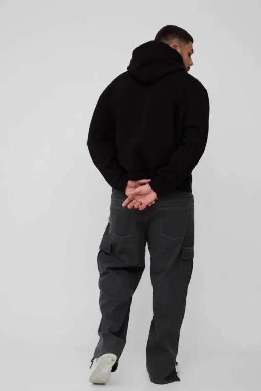 Plus Oversized Boxy Gothic Large Scale Print Hoodie